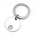 Medical ID Round Stainless Steel Keychain
